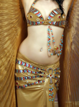 belly dance with golden custom 